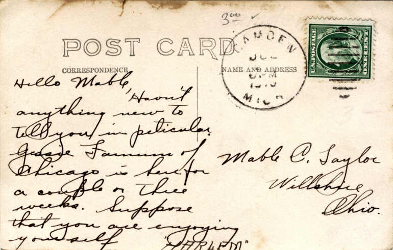 Clear Lake Steuben County Indiana Postcard