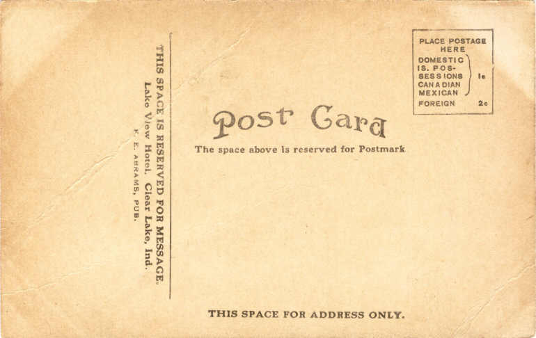 Clear Lake Steuben County Indiana Postcard