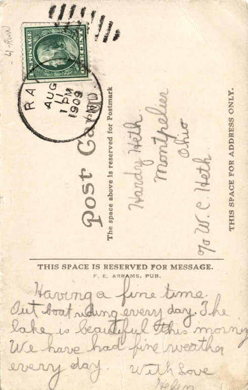 Clear Lake Steuben County Indiana Postcard