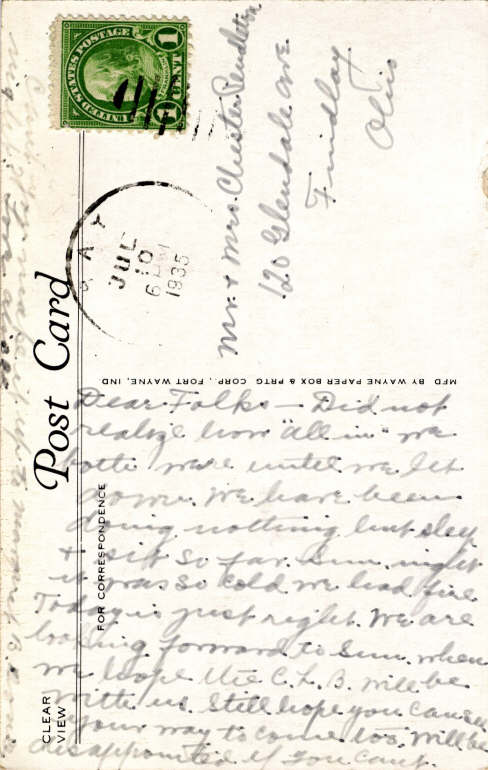 Clear Lake Steuben County Indiana Postcard