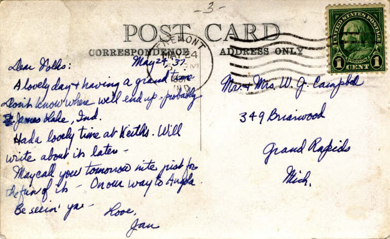 Clear Lake Steuben County Indiana Postcard