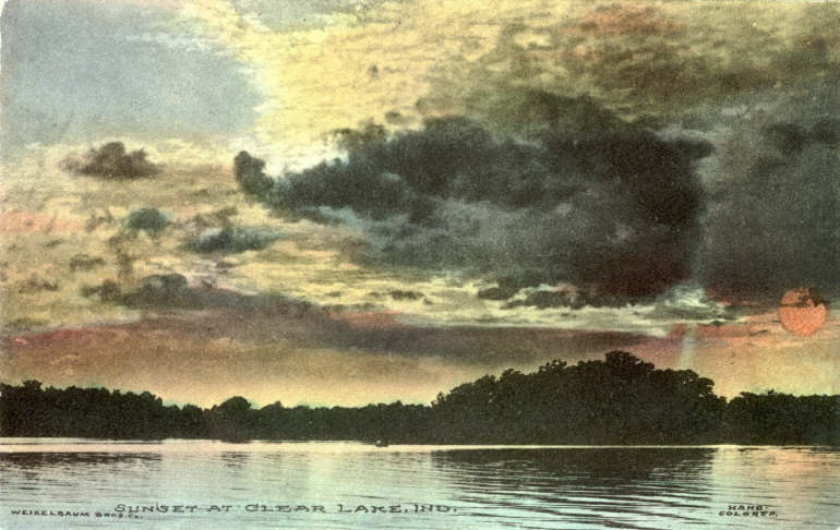 Clear Lake Steuben County Indiana Postcard